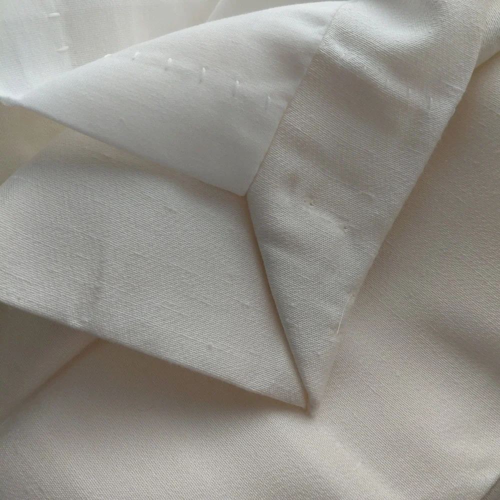 JCPenney Supreme pinch pleat drapes curtain panel pair Ivory Sateen Quite Luxury